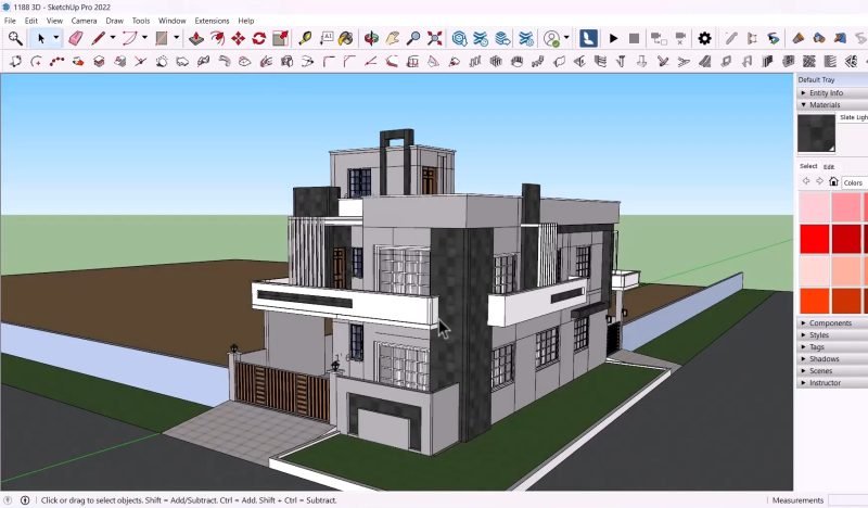 SketchUp screen from the course project